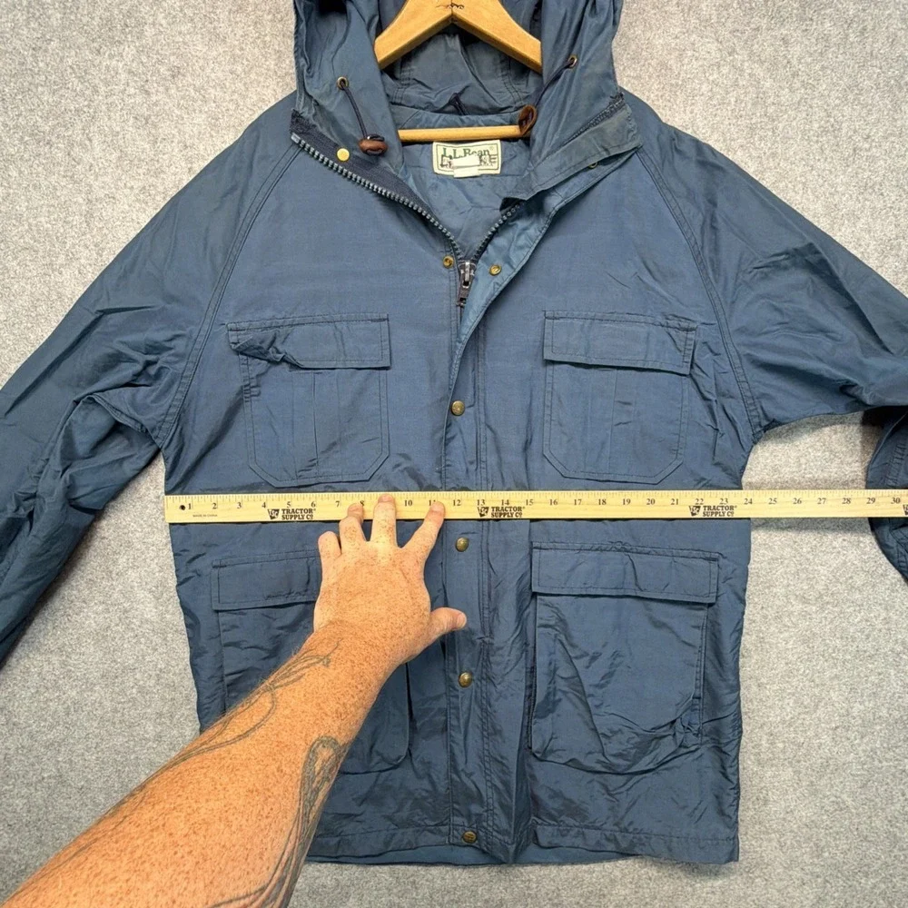 Vintage LL Bean Jacket Mens XL Blue Baxter State Parka Hooded Made In USA